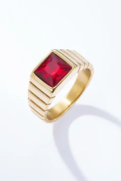 Bague avec pierre de couleur