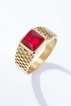 Bague avec pierre de couleur