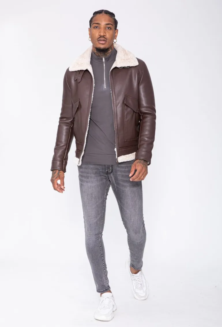 Blouson avec col fourrure