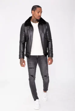 Blouson avec col fourrure