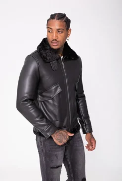 Blouson avec col fourrure