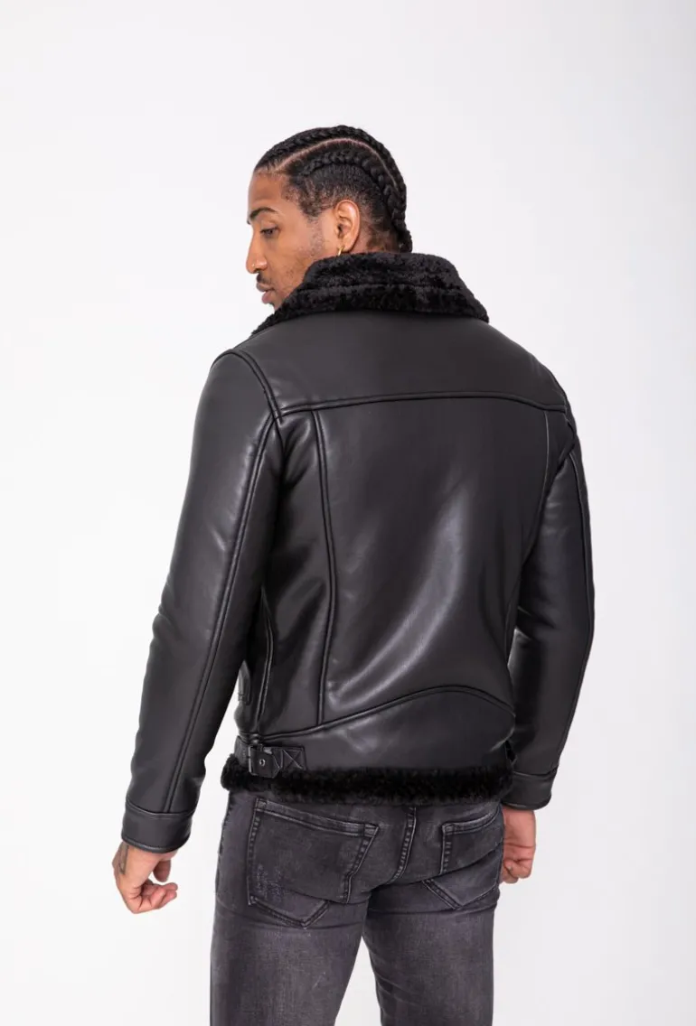 Blouson avec col fourrure