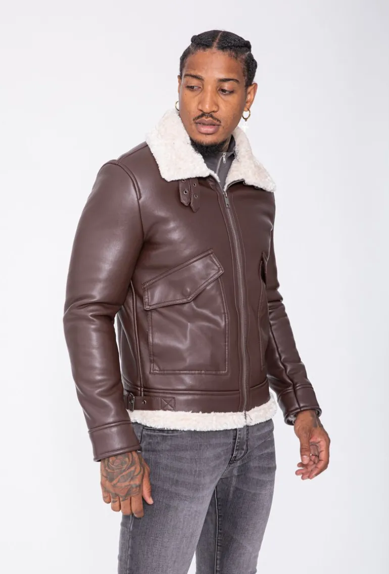 Blouson avec col fourrure