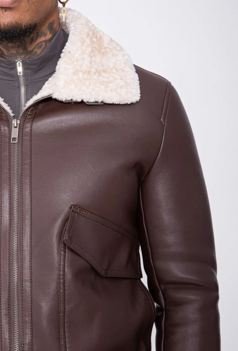 Blouson avec col fourrure