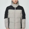 Blouson bi couleur à capuche