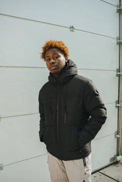 Blouson bi couleur à capuche