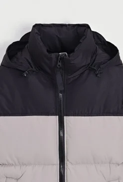 Blouson bi couleur à capuche