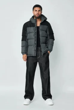 Blouson bi couleur à capuche