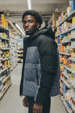 Blouson bi couleur à capuche