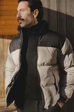 Blouson bi couleur à capuche