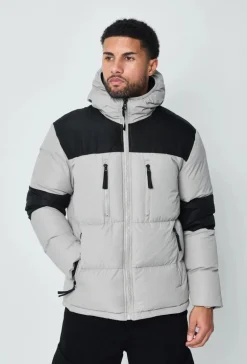 Blouson bi couleur à capuche