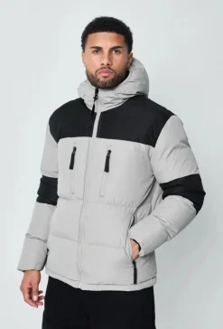 Blouson bi couleur à capuche