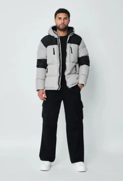 Blouson bi couleur à capuche