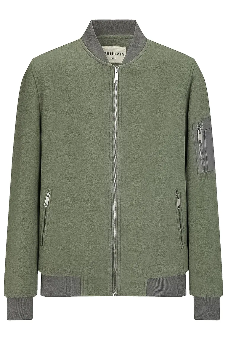 Blouson bicolore avec fermeture éclaire
