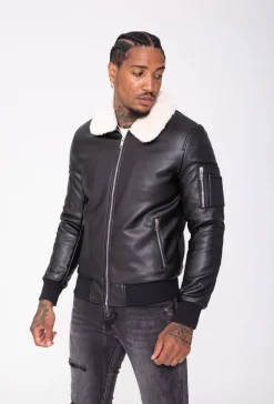 Blouson bombers avec col mouton