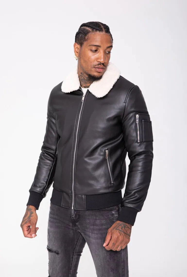 Blouson bombers avec col mouton