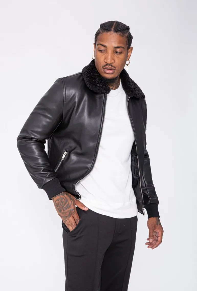 Blouson bombers avec col mouton
