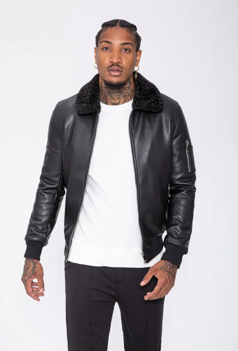 Blouson bombers avec col mouton