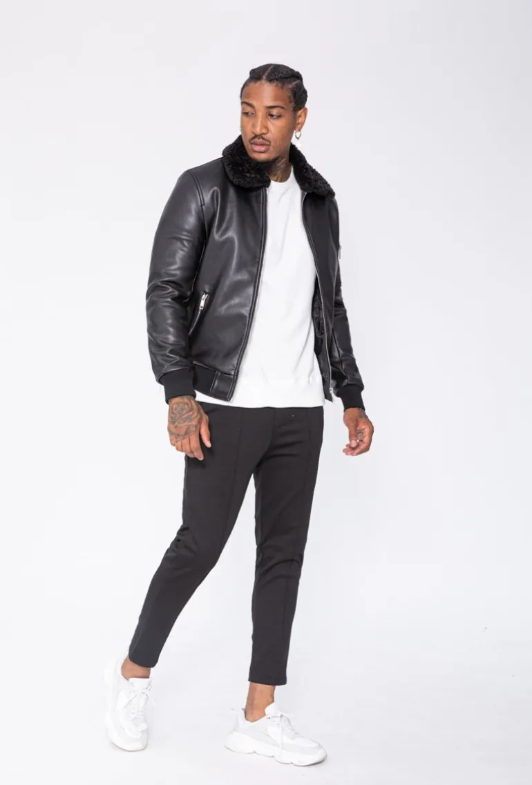 Blouson bombers avec col mouton