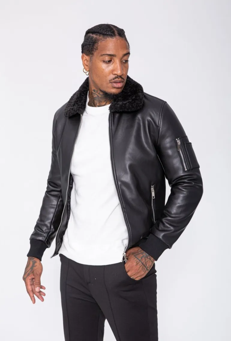 Blouson bombers avec col mouton