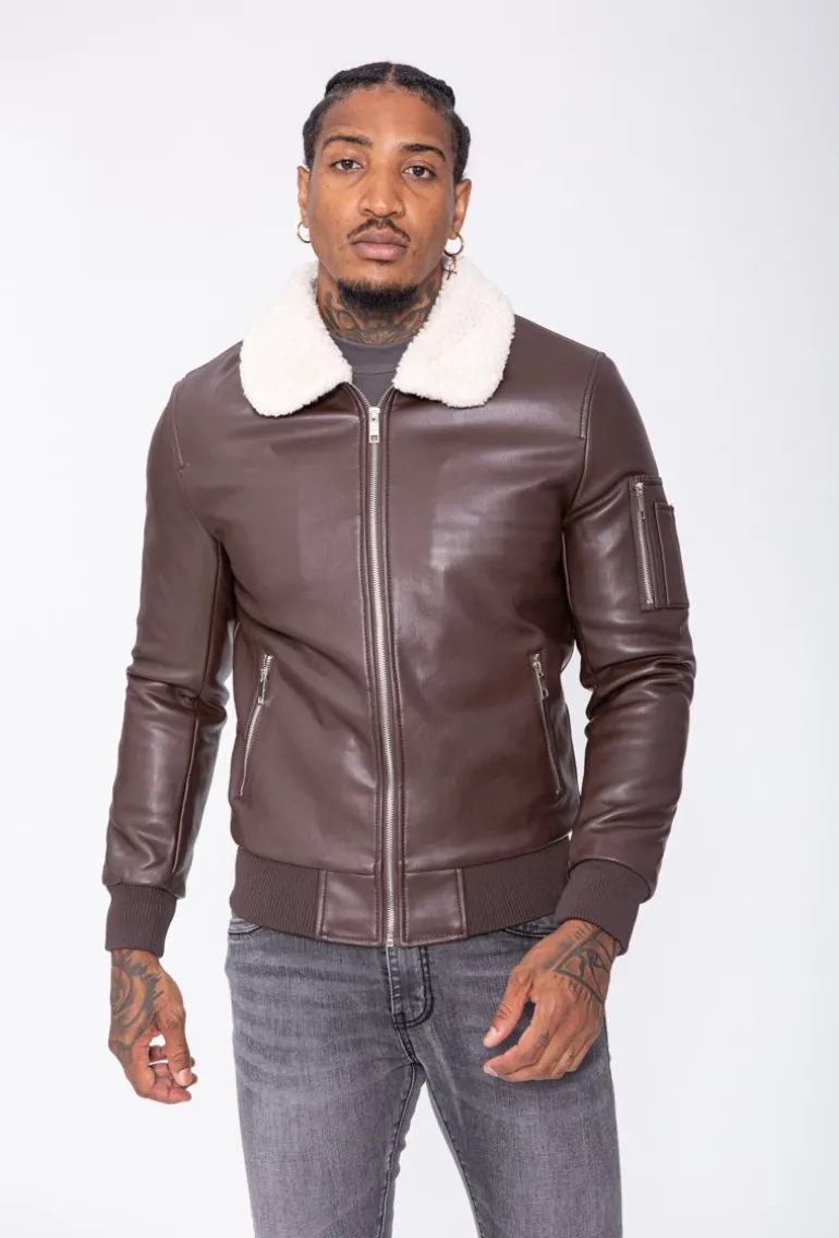Blouson bombers avec col mouton