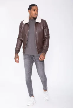 Blouson bombers avec col mouton