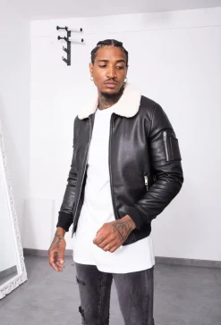 Blouson bombers avec col mouton