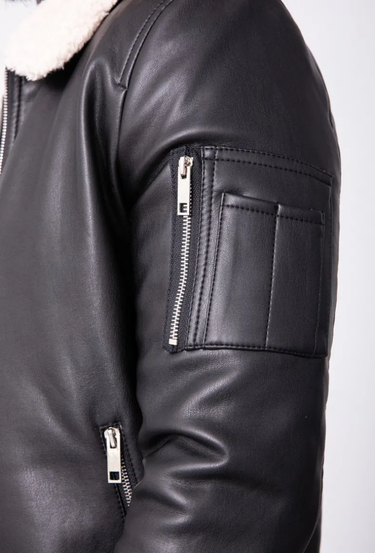 Blouson bombers avec col mouton