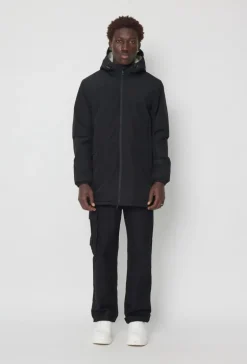 Blouson mi long à capuche moumoute