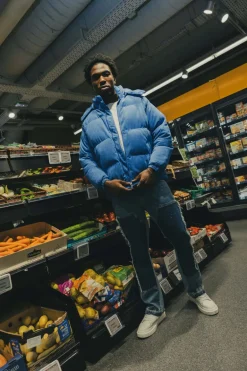 Blouson oversized matelassé à rayure