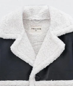 Blouson simili moumoute longue