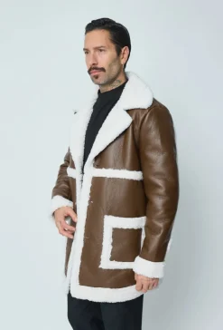 Blouson simili moumoute longue