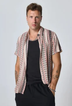 Chemise à accents de rayures bohèmes