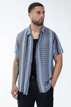 Chemise à accents de rayures bohèmes