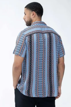 Chemise à accents de rayures bohèmes