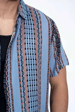 Chemise à accents de rayures bohèmes