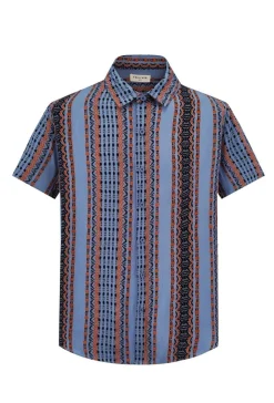 Chemise à accents de rayures bohèmes
