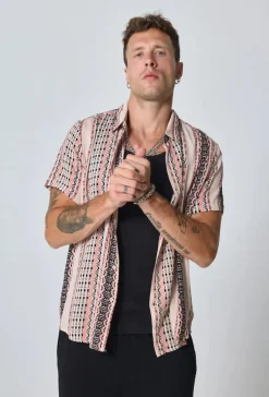 Chemise à accents de rayures bohèmes