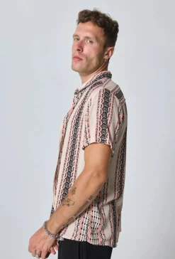Chemise à accents de rayures bohèmes