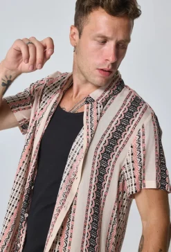 Chemise à accents de rayures bohèmes