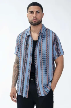 Chemise à accents de rayures bohèmes