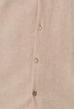 Chemise à col mao effet lin