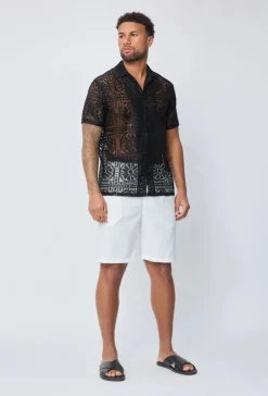 Chemise à dentelle transparente
