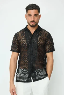 Chemise à dentelle transparente