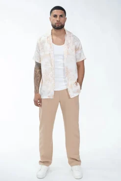 Chemise à effet satin fleuri