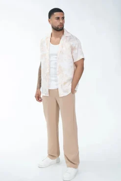 Chemise à effet satin fleuri