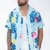 Chemise à l'imprimé tropical exotique