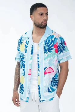 Chemise à l'imprimé tropical exotique
