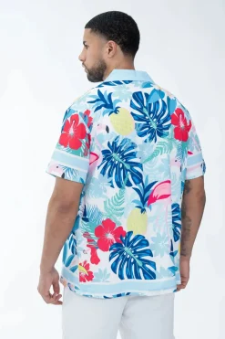 Chemise à l'imprimé tropical exotique