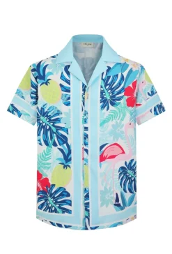 Chemise à l'imprimé tropical exotique
